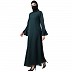 A-line abaya with bell sleeves- Bottle Green A-line abaya with bell sleeves- Bottle Green